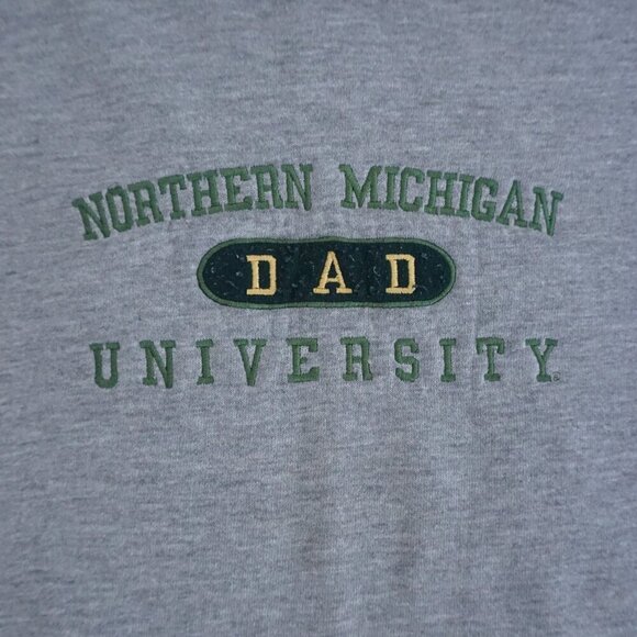Vintage Jansport Gray Green Embroidered Northern Michigan U Dad Crewneck Sweater - Picture 8 of 9